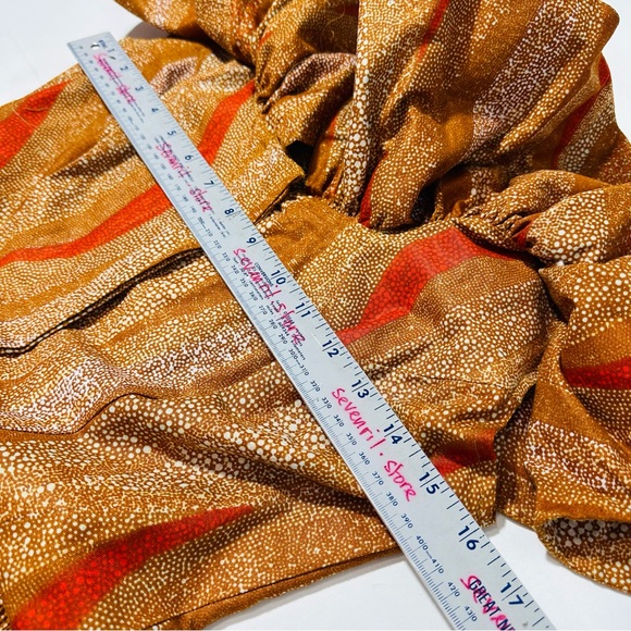 Sika Porter 100% Cotton Handmade Multi Color Brown Orange Maxi Dress - Picture 13 of 14